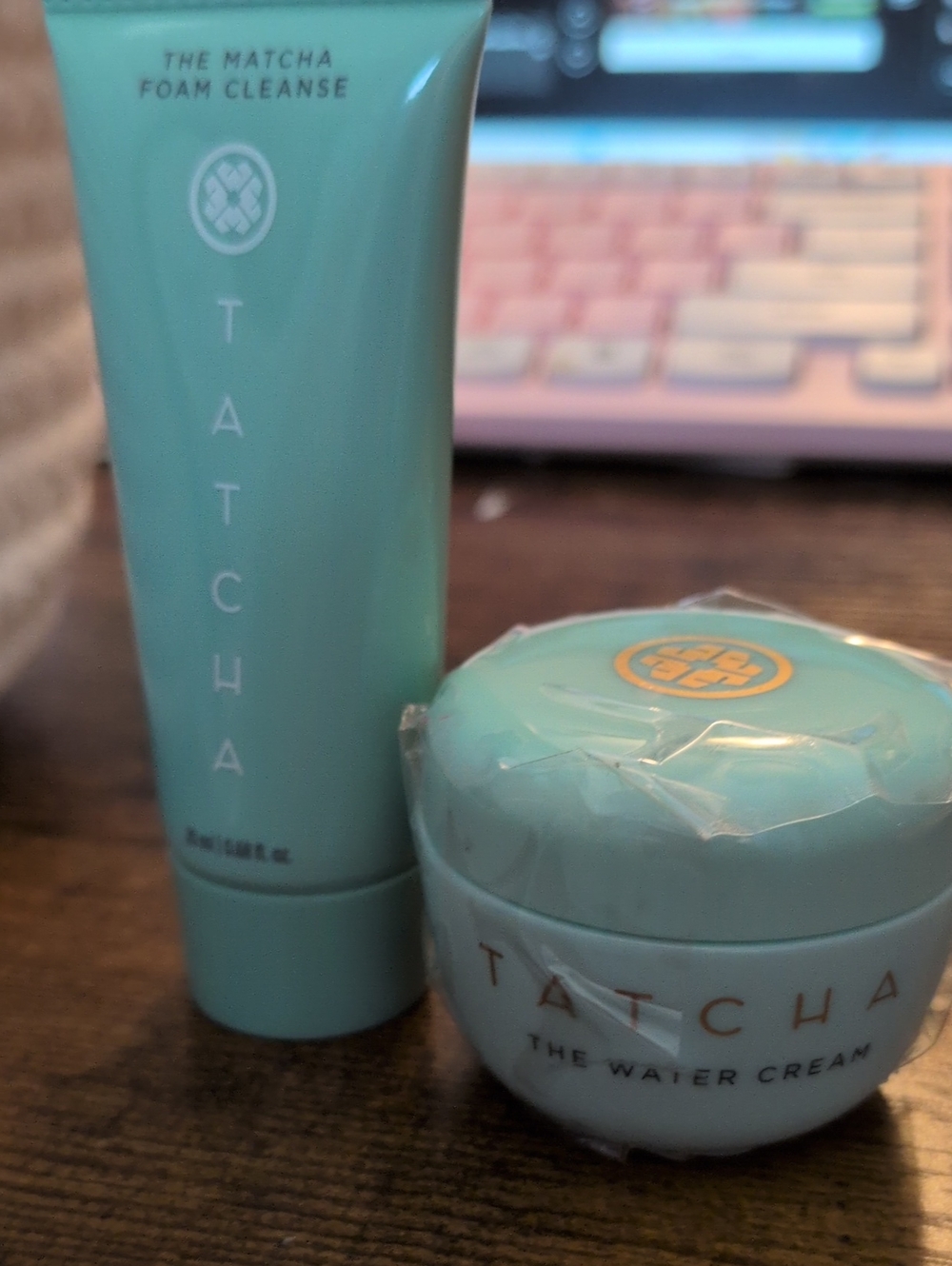 Tatcha Matcha Foam Cleanse & The Water Cream - Seafoam Green Duo